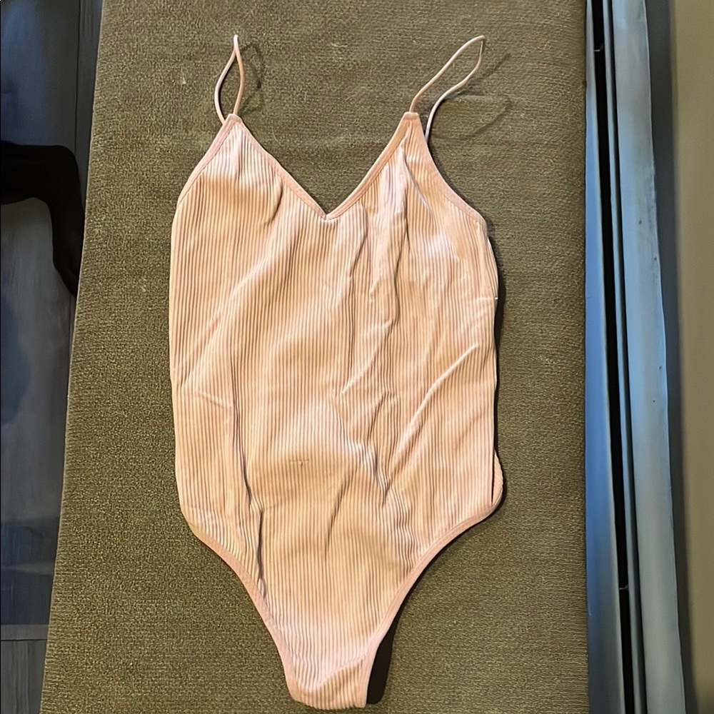 Pink Striped One-Piece Swimsuit